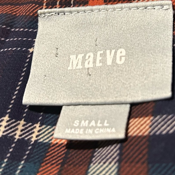 Anthropologie Maeve Semi  Sheer Plaid Button Down Blouse Long Sleeved Sz S - Picture 15 of 15